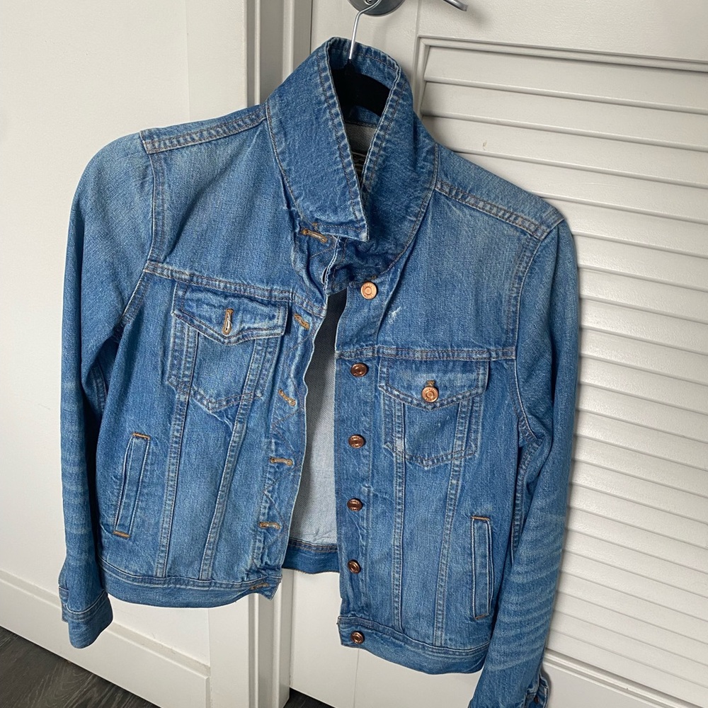 J crew dark blue jeans with Cooper hardware